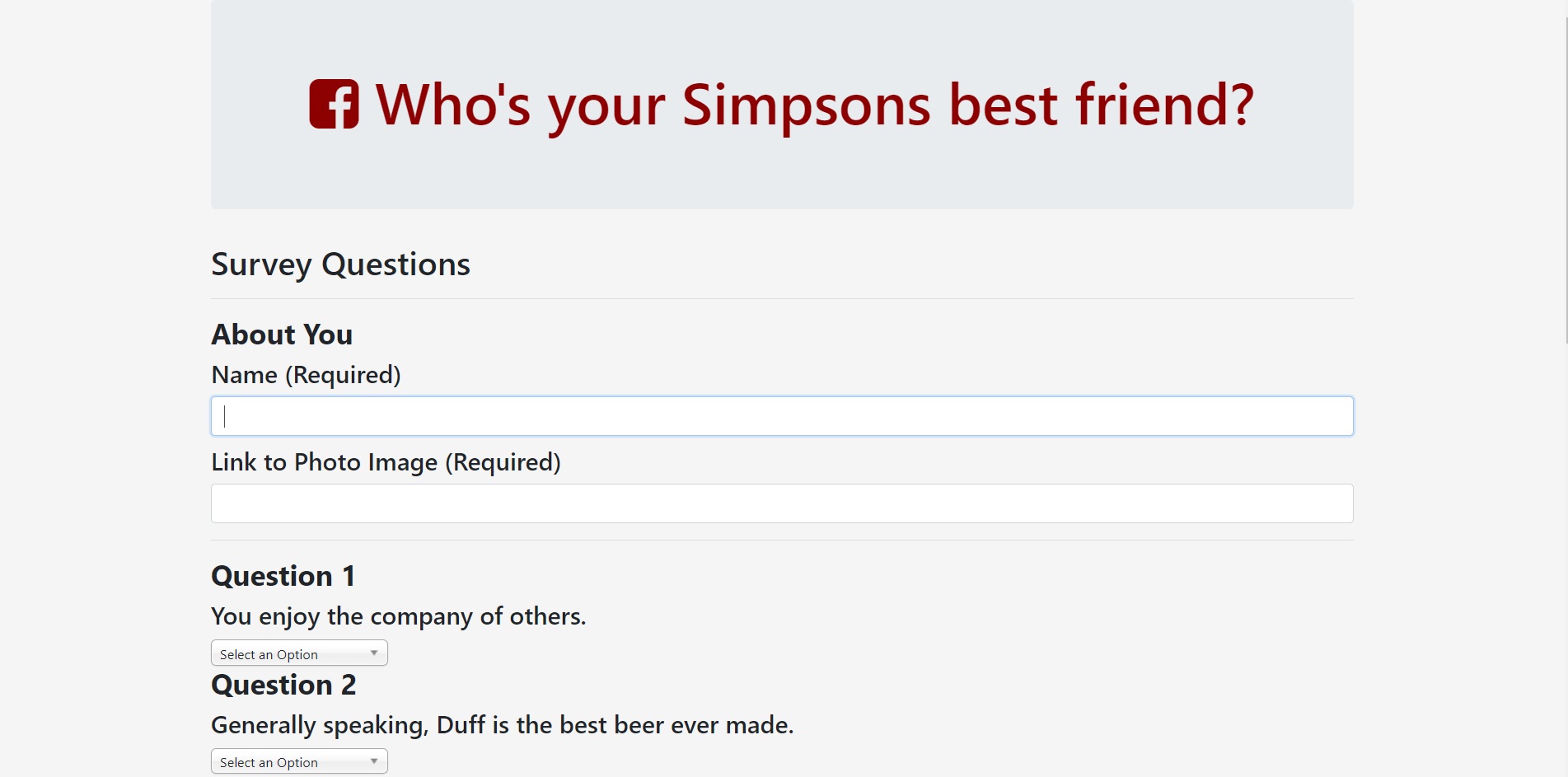 Simpsons Friend Finder